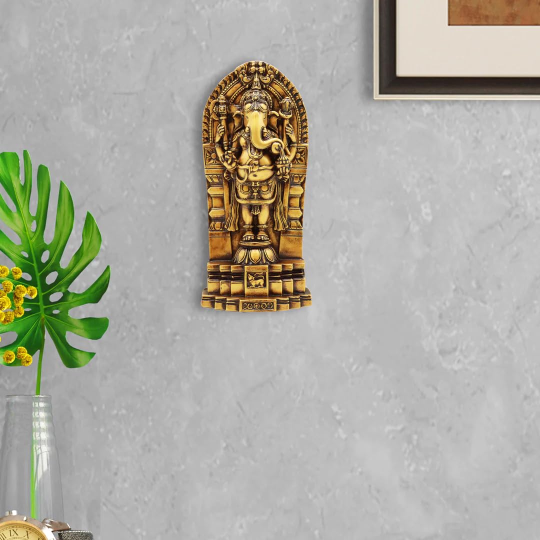 Artarium Standing Shree Ganesha Ji Ganpati Lord Ganesh Statue Idol Wall Hanging Sculpture Lucky Feng Shui Wall Decor Showpiece F